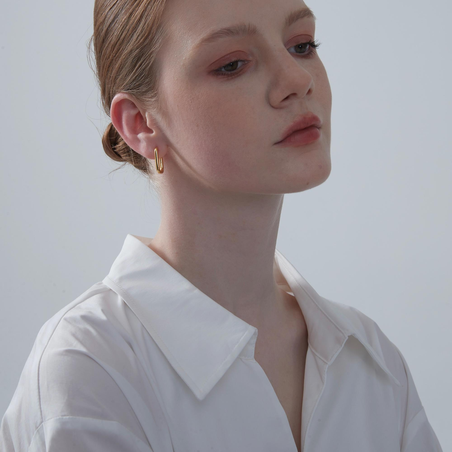 925スターリングシルバーの大きな長方形フープイヤリング