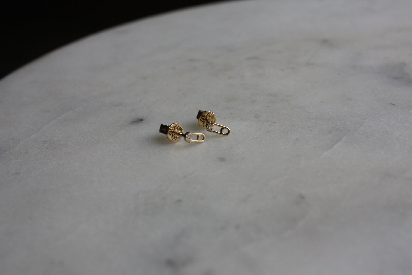 Mini Diamond Safety Pin Studs