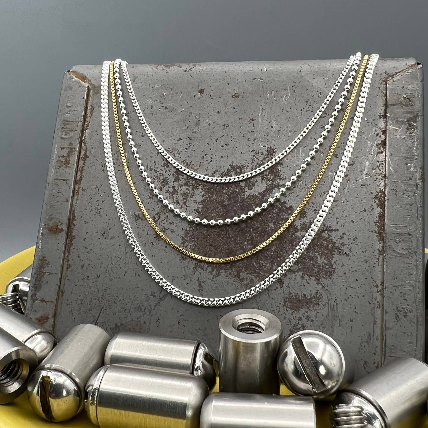 2.1mm スターリングシルバー カーブチェーン