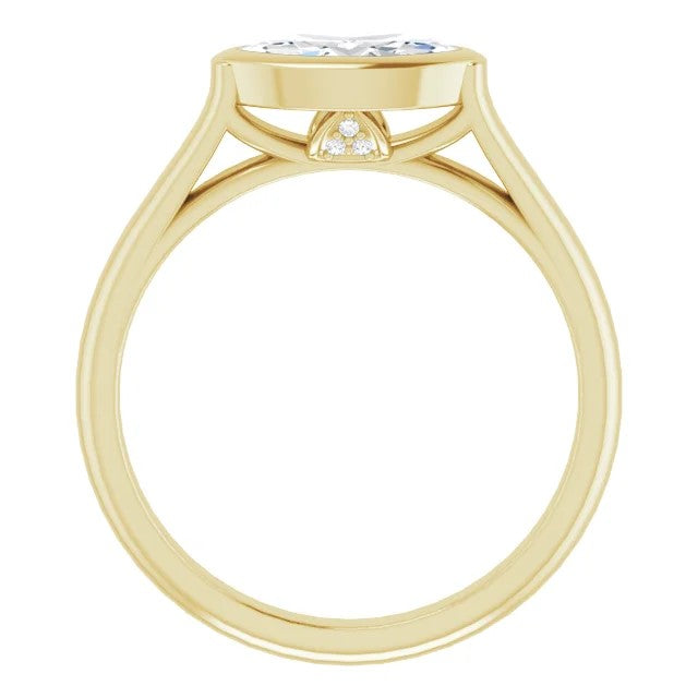 Devin's Pick - Bezel Set East West Solitaire Marquis Diamond Engagement Ring