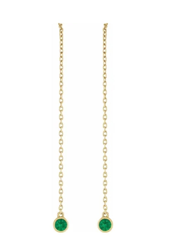 Emerald Threader Earrings