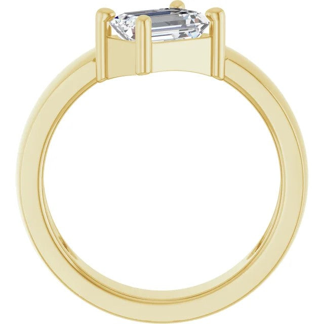 Hailey's Pick - Asymmetrical Emerald Cut Solitaire Engagement Ring
