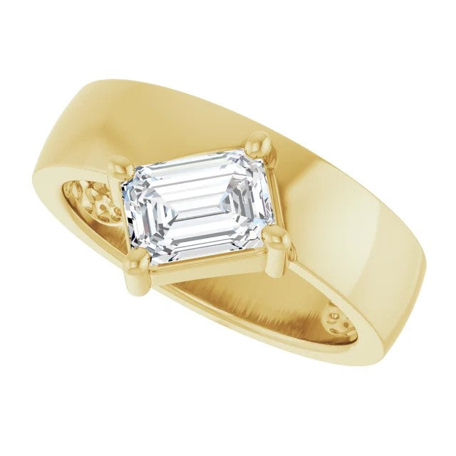 Hailey's Pick - Asymmetrical Emerald Cut Solitaire Engagement Ring
