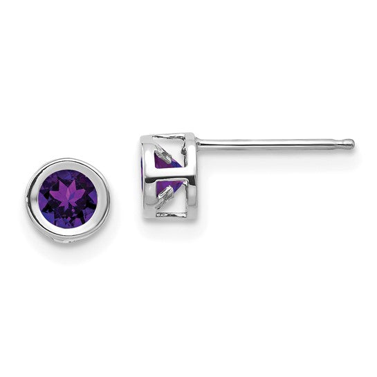 14k Bezel Set Gemstone Studs