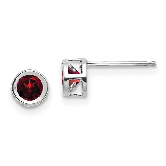 14k Bezel Set Gemstone Studs