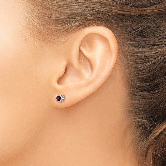 14k Bezel Set Gemstone Studs