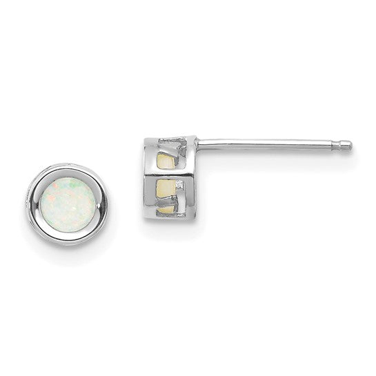 14k Bezel Set Gemstone Studs