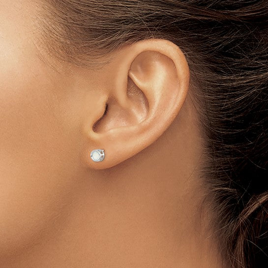 14k Bezel Set Gemstone Studs