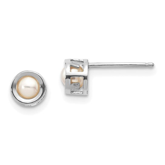 14k Bezel Set Gemstone Studs