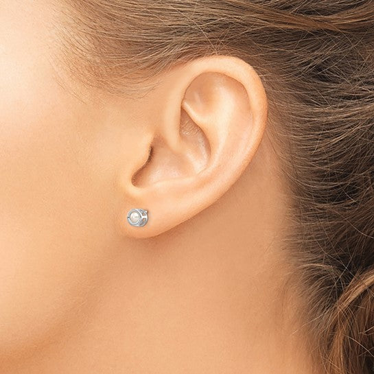 14k Bezel Set Gemstone Studs