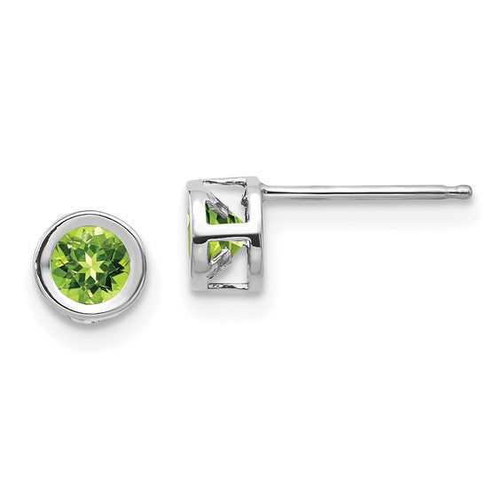 14k Bezel Set Gemstone Studs