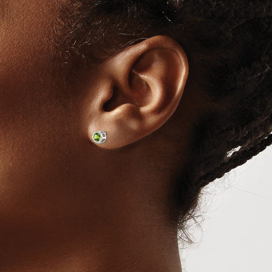 14k Bezel Set Gemstone Studs