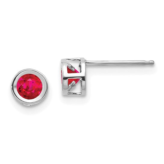 14k Bezel Set Gemstone Studs