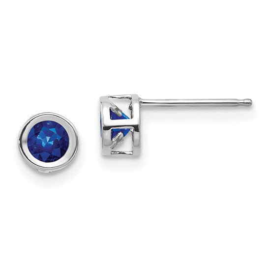 14k Bezel Set Gemstone Studs