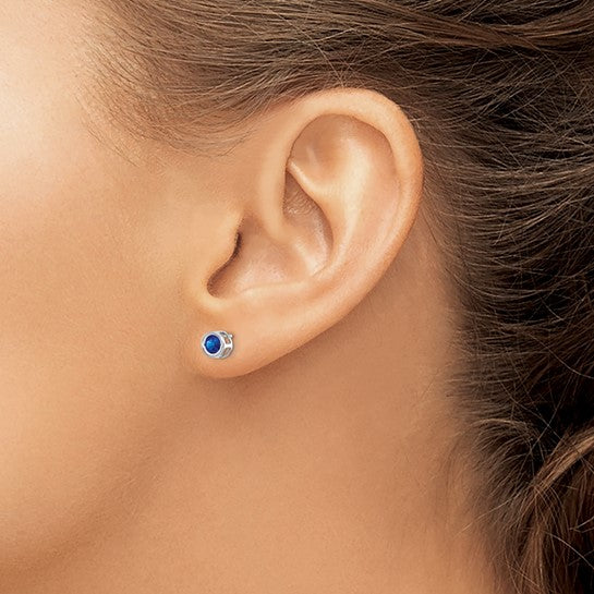 14k Bezel Set Gemstone Studs