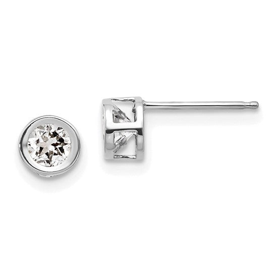 14k Bezel Set Gemstone Studs