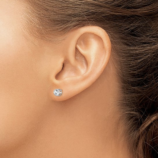 14k Bezel Set Gemstone Studs