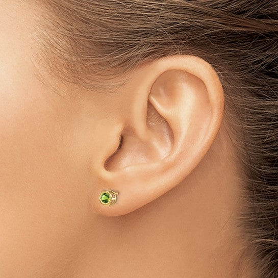 14k Bezel Set Gemstone Studs