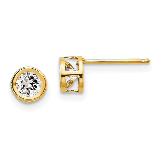 14k Bezel Set Gemstone Studs