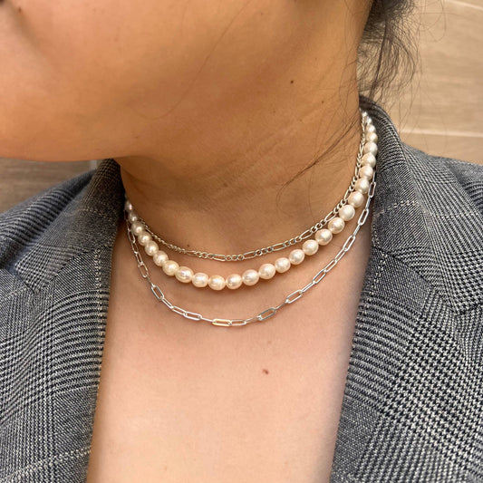 2.5mmスターリングシルバーペーパークリップチェーン