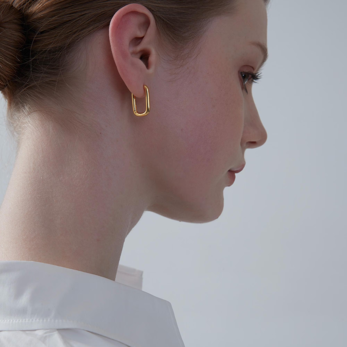 Large Rectangular Hoop Earrings in 925 Sterling Silver