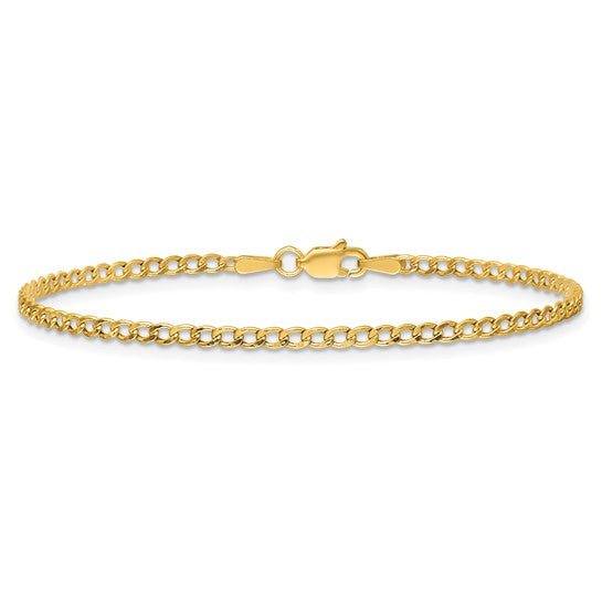 14k Semi-solid Curb Bracelet
