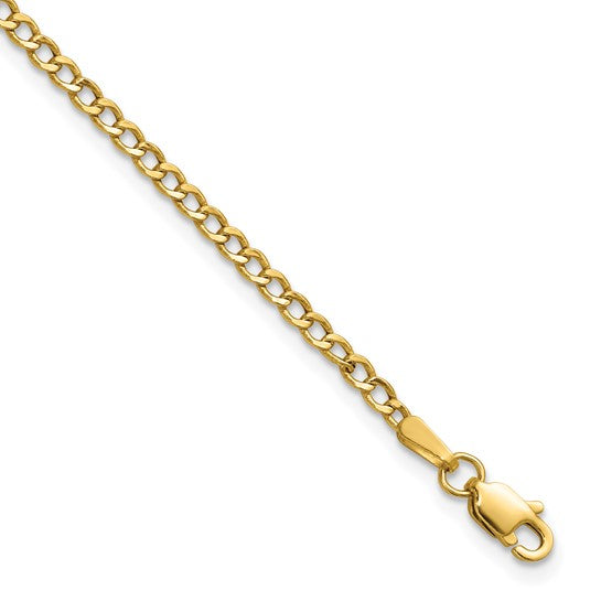 14k Semi-solid Curb Bracelet