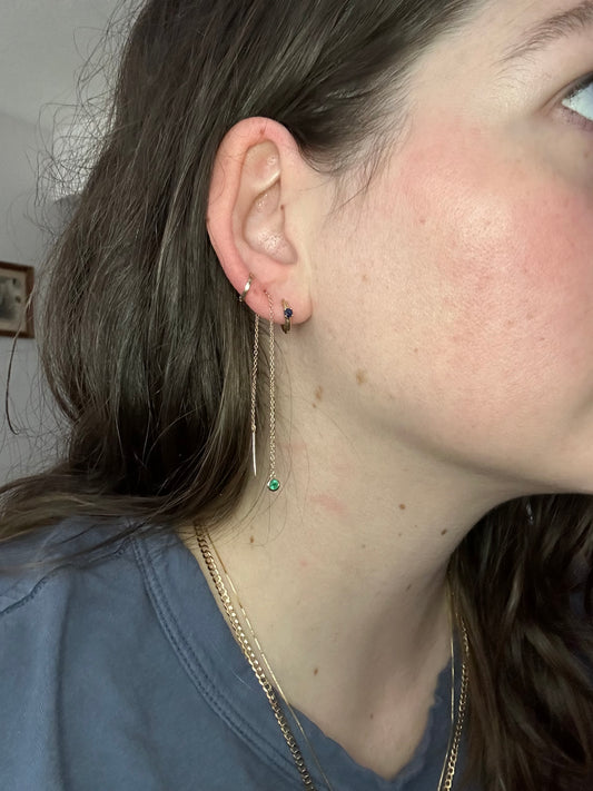 Emerald Threader Earrings