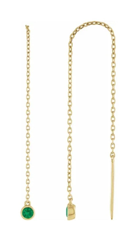 Emerald Threader Earrings