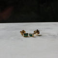 Emerald Baguette Studs