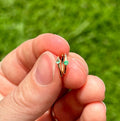 Emerald Bezel Huggies