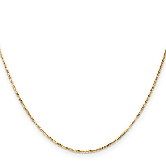 14k Semi-solid Curb Pendant Chain