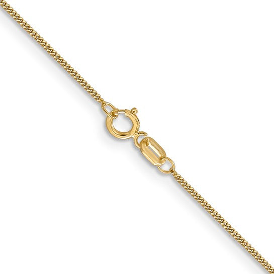 14k Semi-solid Curb Pendant Chain