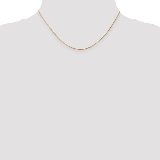 14k Semi-solid Curb Pendant Chain