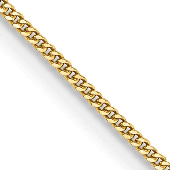 14k Semi-solid Curb Pendant Chain