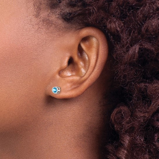 14k Bezel Set Gemstone Studs